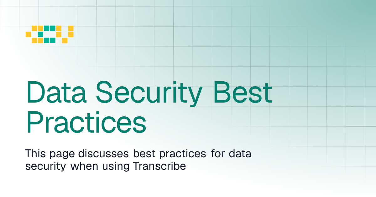 Data Security Best Practices | CCV AI Services