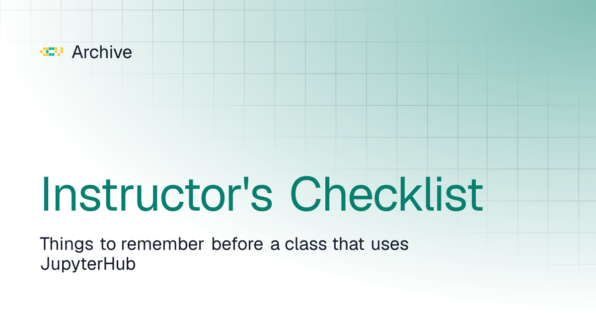 Instructor's Checklist | Archive
